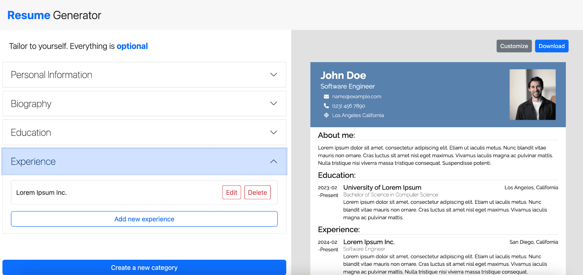 Resume Generator